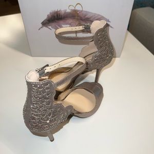 Gunmetal & rhinestone heels